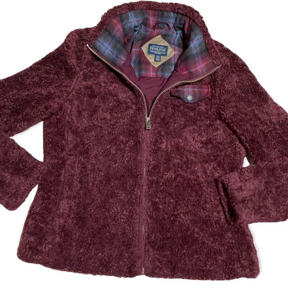 Pendleton fleece and wool trimmed jacket size large - Picture 3 of 9